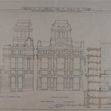 PALACIOS Y RAMILO, Antonio (1874-1945). Proyecto de edificio para el Banco de Madrid. Antonio Palacios y Pedro Muguruza Otaño.1920