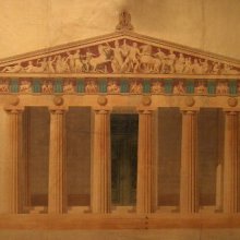 GÁNDARA, Jerónimo de la (1825-). Del Partenon (Atenas). Restauración de la fachada occidental. Jerónimo de la Gándara. 1850