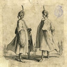 CALLOT, Jacques (1592-1635). [Dos turcos de perfil]. [ca. 1617]