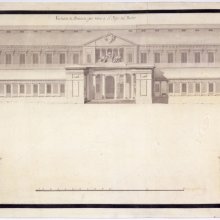 Gabinete de Historia Natural, hoy Museo del Prado. Alzado de las fachadas principal y laterales (norte y mediodía). Juan de Villanueva